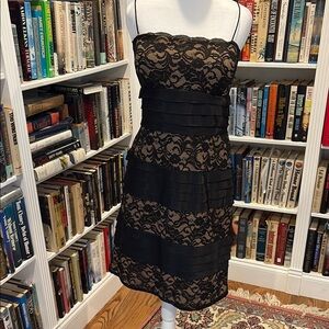 Chic Spaghetti Strap Black Lace Dress